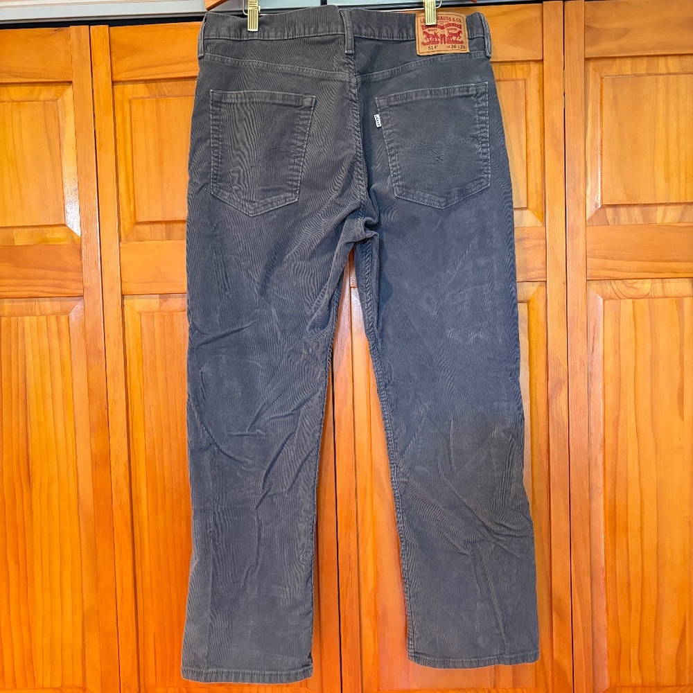 Men's 514 Levi’s Corduroy Gray Pants Size W36 L29 White Tab